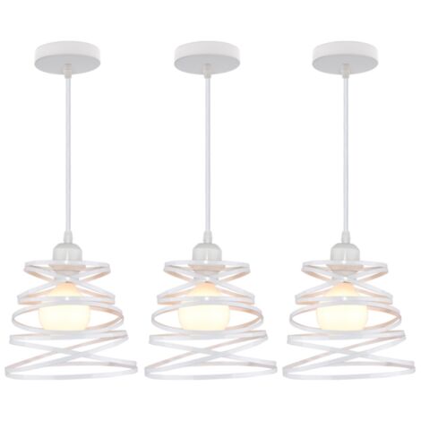 Suspensions Luminaires Moderne Lustre Plafonnier de Design à Spirale en Cascade Lampe Métal Ø20CM Blanc - 3PCS (1/5)