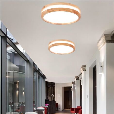Plafonnier LED Rond Lampe de Plafond 30W Luminaire Plafonnier Style Naturel Design Ø30CM Lumière Blanche Froide - 2Pcs
