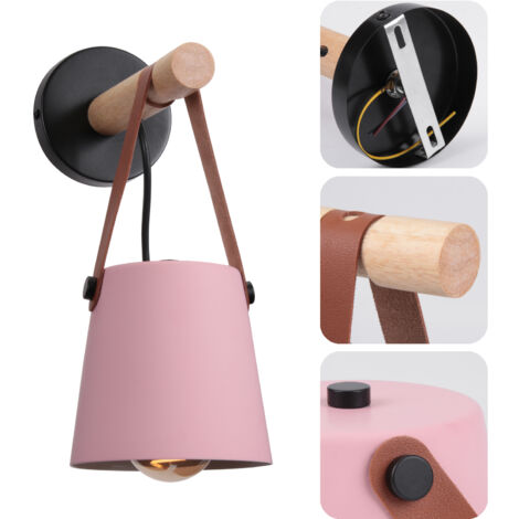 Applique Murale Moderne Lampe Murale Métal Luminaires Murale Interieur Créative E27 pour Chambre Chevet Salon Café Rose - 1Pcs (1/5)