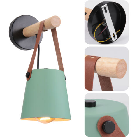Applique Murale Moderne Lampe Murale Métal Luminaires Murale Interieur Créative E27 pour Chambre Chevet Salon Café Vert - 1Pcs (1/5)