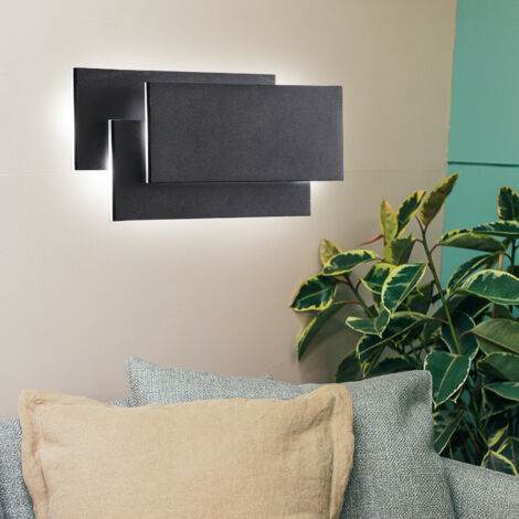 Applique Murale LED Moderne Éclairage Décoratif Chambre Salon Lampe Murale Intérieur Noir 24W Lumière Blanc Froid - 1Pcs (1/5)