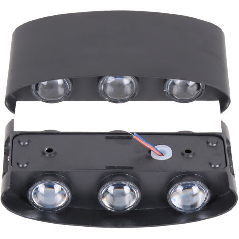 Applique Murale Moderne LED Lamp Murale Créative Éclairage Applique Murale Noir Décoration 6W Lumière Blanc Froid - 2Pcs