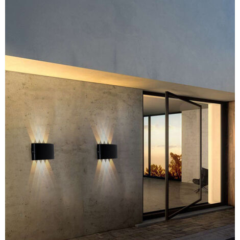 Applique Murale Moderne LED Lamp Murale Créative Éclairage Applique Murale Noir Décoration 8W Lumière Blanc Chaud - 2Pcs (1/5)