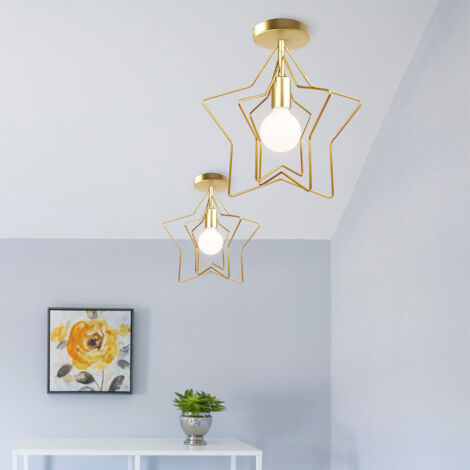 Lot de 2 Plafonnier Luminaire Moderne Lustre Forme Étoile Rotatif Lampe de Plafon en Métal (1/5)