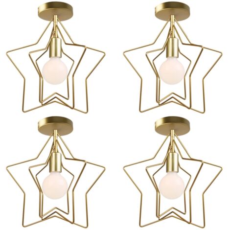 Lot de 4 Plafonnier Luminaire Moderne Lustre Forme Étoile Rotatif Lampe de Plafon en Métal (1/5)