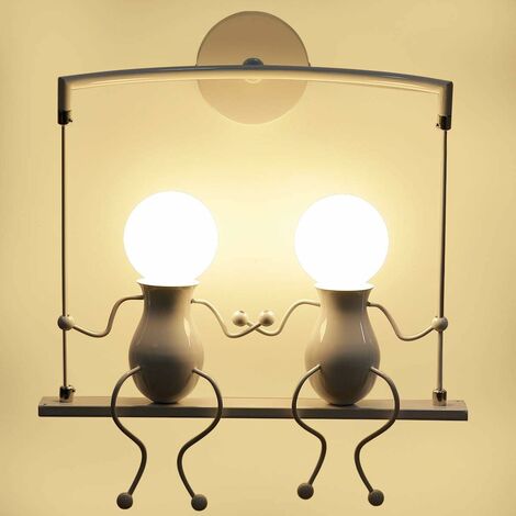 Applique Murale Créatif E27 Luminaire Moderne Industriel pour Chambre d'enfant Couloir Loft Blanc - 1Pcs