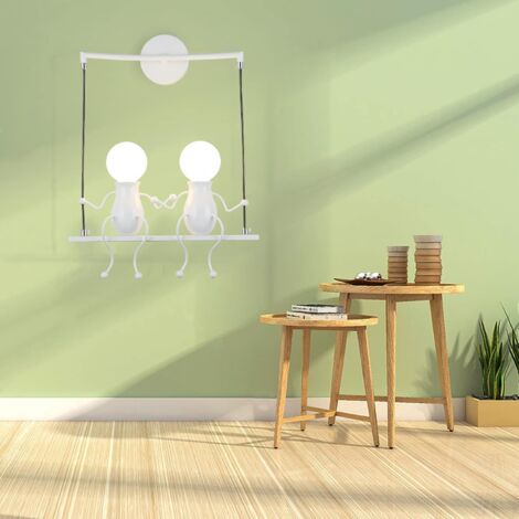 Applique Murale Créatif E27 Luminaire Moderne Industriel pour Chambre d'enfant Couloir Loft Blanc - 1Pcs