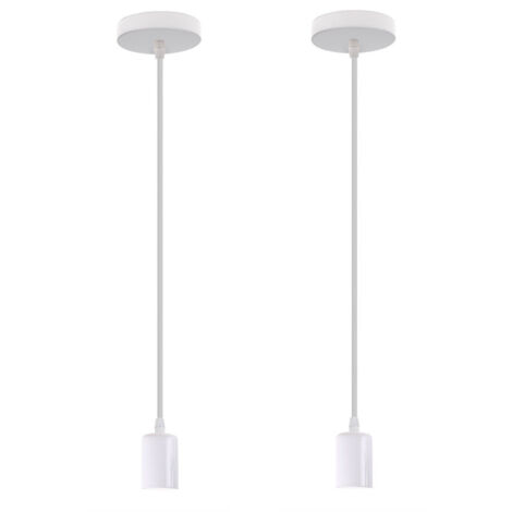 Vintage Retro Ceiling Pendant Light Fitting 1M Fle Hanging Lamp E27 Metal Chandelier 2 Pieces (1/5)