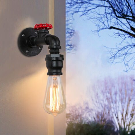 Lampada a Sospensione Industriale Vintage in Ferro Battuto Nero Lungo con LED pe