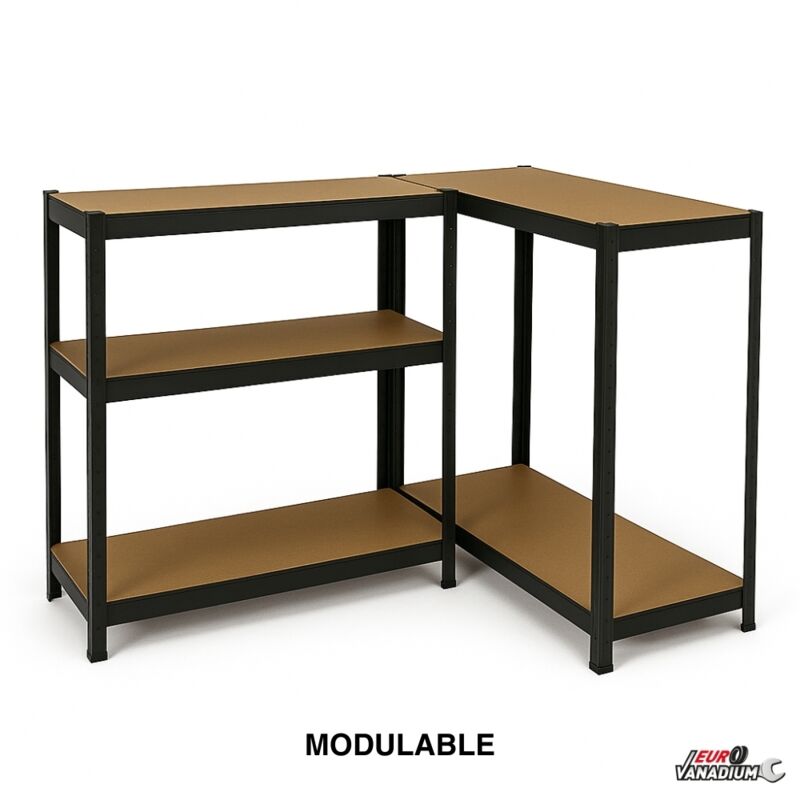 Stagecaptain Heavyrack HR-175 - Étagère Charge Lourde 5 Niveaux 875 Kg, Garage Atelier Argent