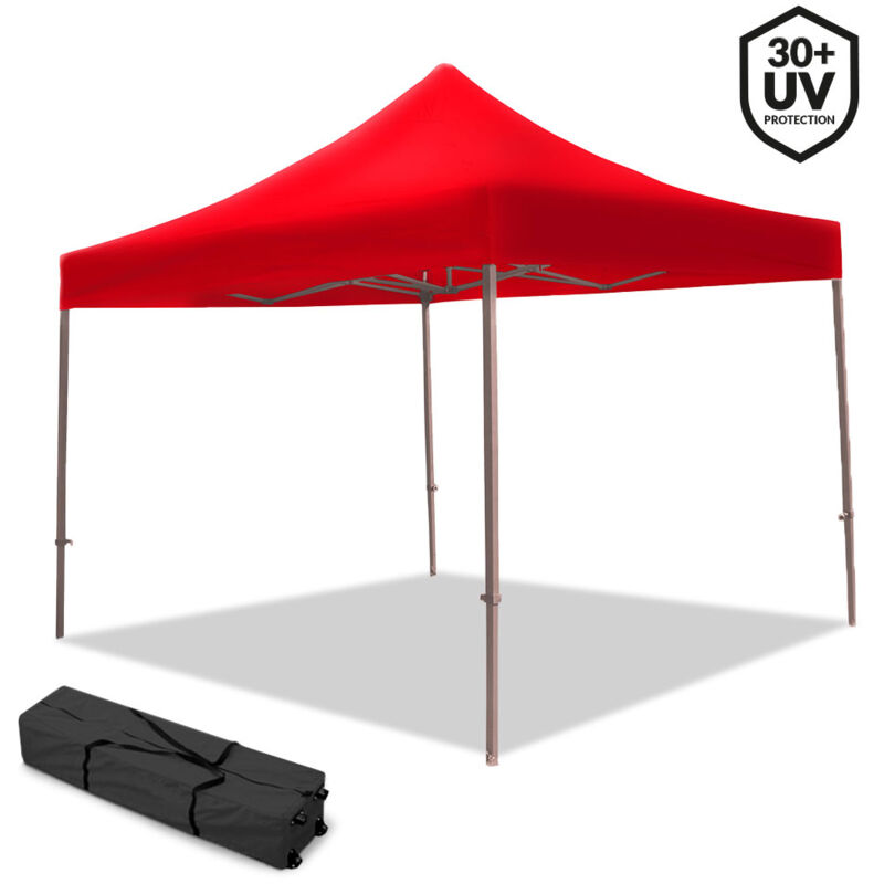 Tente Pliante 45mm Aluminium 2X3M Rouge, Barnum Pliant Toit 100% étanche 320g/m²
