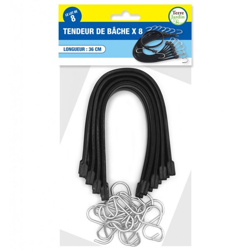 SEPGLITTER Lot 30 Tendeurs Caoutchouc Robuste 20cm Avec Boule - Noir - Fixation Bâches Tentes Camping