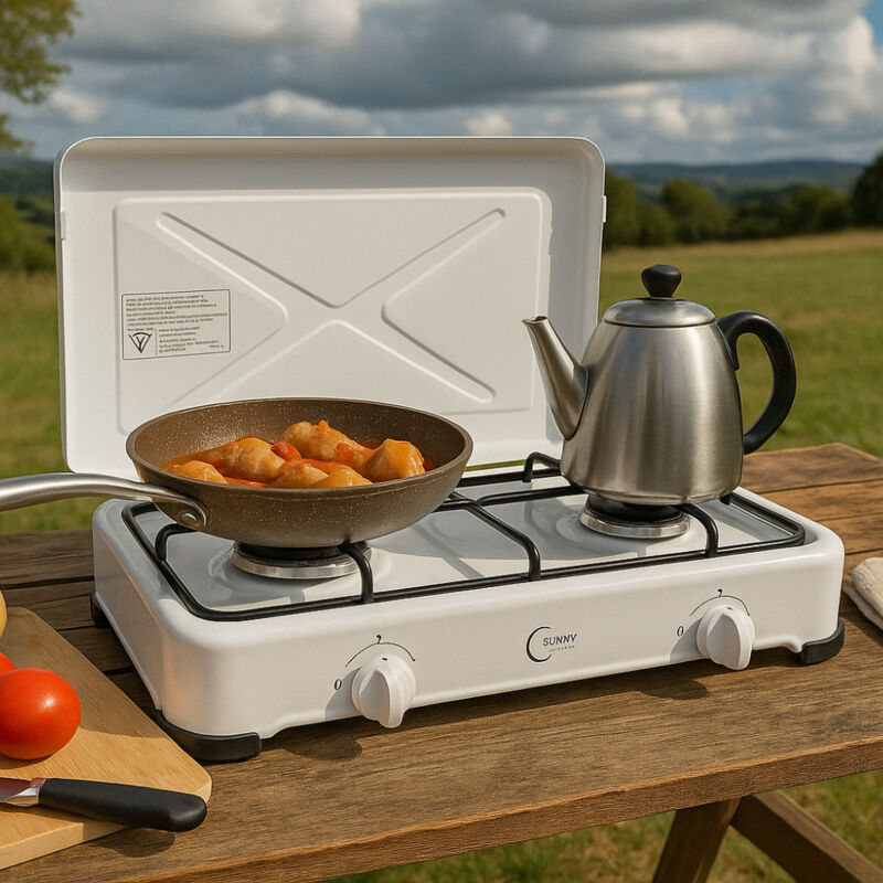 Mini Réchaud à Gaz De Camping – Compact 7x7x16 Cm, Alliage D’aluminium Et Inox – Sert De Chauffage Et De Brûleur Pour Griller, Cuire Ou Bouillir En Extérieur
