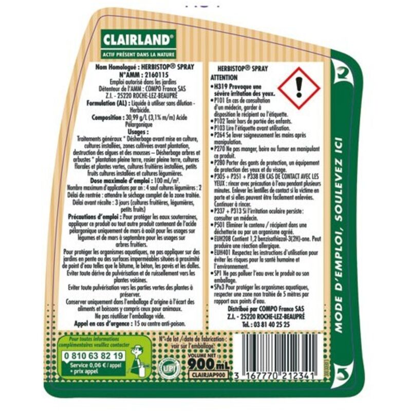 Dsherbant naturel en pulvrisateur