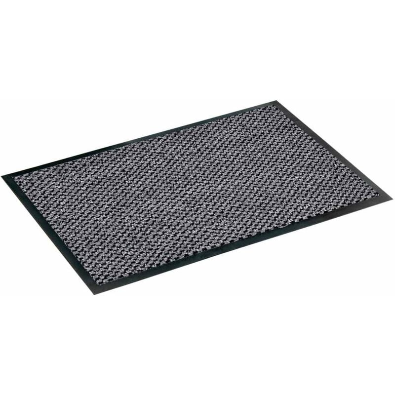 Paillasson gris clair pour porte d'entrée - 60 x 80 - Noir