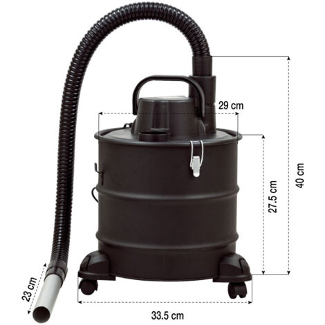 Aspirateur à Cendres LEHMANN 18L 1200W - Pour Cheminée, Poêle à Pellets, Barbecue - Filtre HEPA, Fonction Soufflage