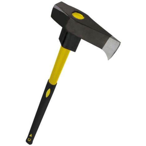 Terre Jardin – Merlin éclateur 3 kg – Manche caoutchouté anti-vibration – Tête large pour fendre bois dur – Protection anti-choc