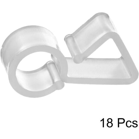 Fééric Lights And Christmas – Lot de 18 accroches gouttières pour guirlandes lumineuses – Résistantes aux intempéries – Installation facile tous les 10-15 cm – Transparent
