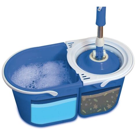 Balai Magique Microfibre, Nettoyage Sol Facile et Rapide, Seau Double Bac