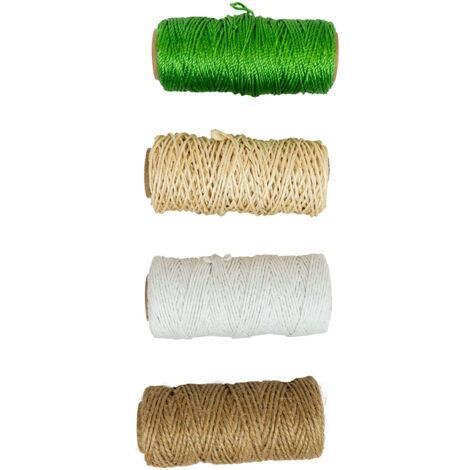 Lot De 5 Ficelles En Polypropylène - 75 M X 4 Cm, 5 Couleurs, Pour Jardinage, Emballage, Bricolage