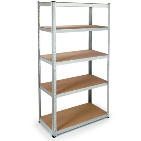 Étagère de Rangement modulable - 90 x 180 cm - 875 kg max - 5 niveaux - 30 cm - Bois