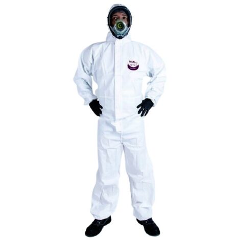 Combinaison jetable pour travaux et bricolage - Taille L - Film microporeux blanc - Norme EN 13034