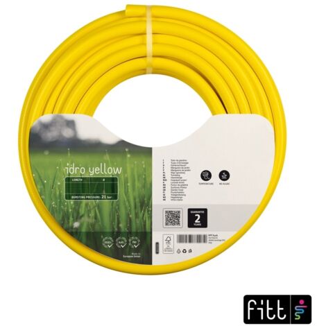 Tuyau d'arrosage guipé 3 couches - robuste, anti-UV et anti-algues 50m - Ø15mm Jaune
