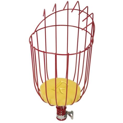 Terre Jardin – Cueille fruits métallique XXL – 20 cm diamètre – Coussinet EVA 1.8 cm – Collier de serrage pour manche télescopique