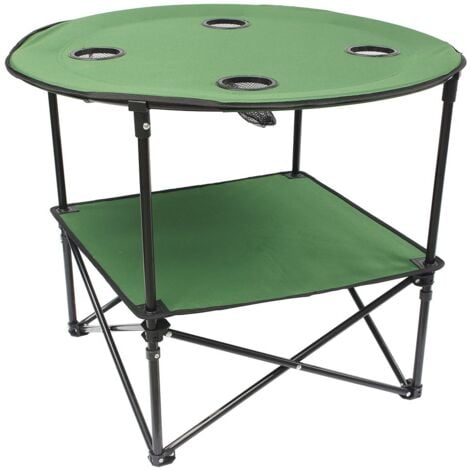 Table pliante de camping avec 2 tablettes latérales et étagère de grille pour  barbecue pique-nique 146x45x82cm 20_0001216 - Conforama