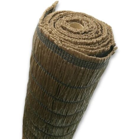 Brise vue occultant 230 g/m² - Imitation paille/bois - Canisse synthétique - 1.5 x 5 - Marron