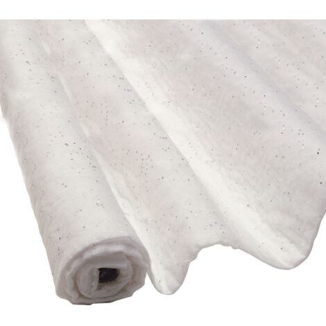 Fééric Lights And Christmas – Tapis de neige pailleté à dérouler 2m – Ouate épaisse et polyester – Découpable et réutilisable – Pour sapins naturels et artificiels
