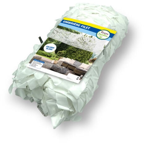 Toile d'ombrage ajourée / filet de camouflage - 2 x 3 - Blanc