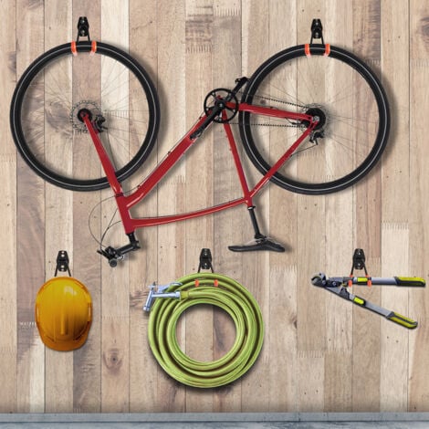 Kit de 8 Crochets Muraux pour Rangement Outil Vélo Garage Plafond