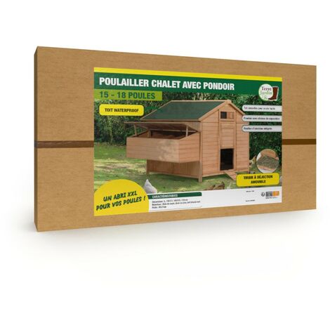 Grand poulailler en bois avec quadruple pondoir bois 150 - bois