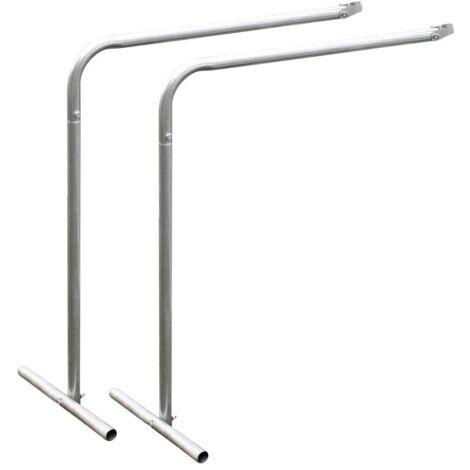 Terre Jardin – Lot de 2 pieds pour étagère de serre – Montage facile sans outils – Compatible avec plateaux standards – Zinc 60x30x90cm