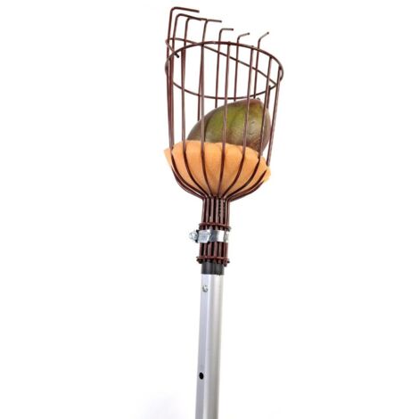 MaidMAX Cueille-Fruits avec Corbeille et Manche Télescopique 4 Mètres, Pince avec Panier en