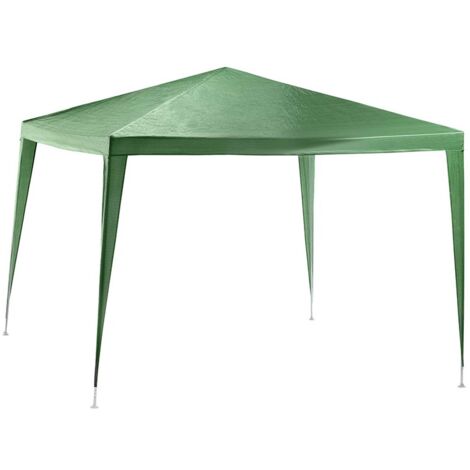 Terre Jardin – Tonnelle de jardin 3x3 m – Bâche imperméable en polyéthylène – Armature métal haute résistance – Abri extérieur sans murs