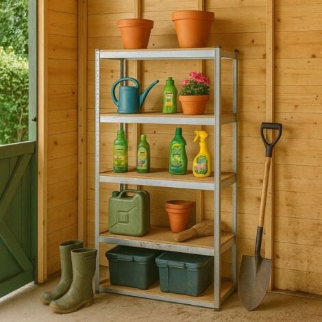 Étagère de Rangement modulable - 90 x 180 cm - 875 kg max - 5 niveaux - 40 cm - Bois