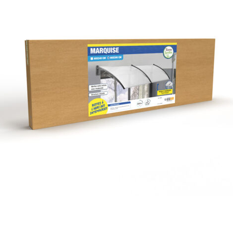 Marquise de porte / auvent de porte - 80 x 300 - Translucide