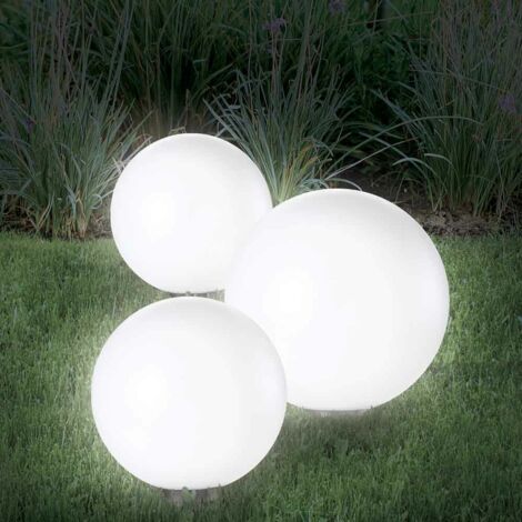 Boule lumineuse solaire pour jardin - 30 cm - Gris