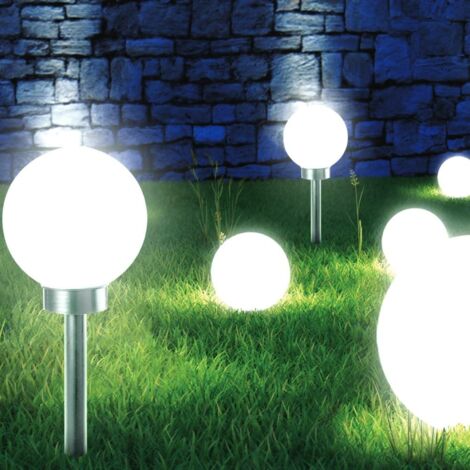 Boule lumineuse solaire pour jardin - 30 cm - Gris