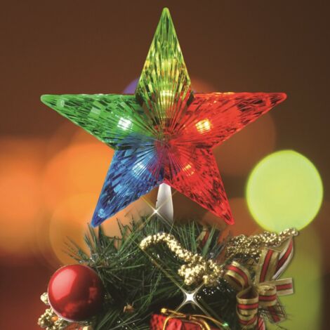 Cimier De Sapin Lumineux Etoile Arc En Ciel Multicolore - Boule Et Déco