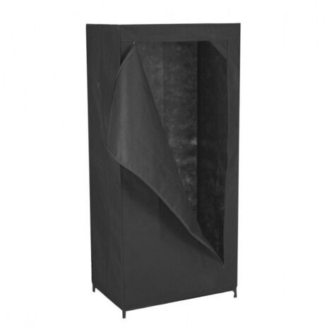 5Five Simply Smart – Armoire flexible noire en tissu et métal 149x70x46 cm – Structure en métal – Protection et ventilation pour vêtements