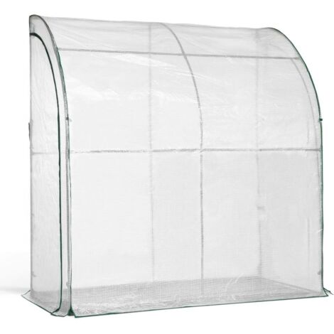 Terre Jardin – Serre d'hivernage adossée – Structure acier 200x200x100cm – Bâche transparente – 2 portes latérales – Isolation antigel