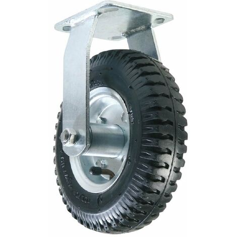 OSE – Roulette gonflable fixe 220 mm – Acier et caoutchouc – Charge maximale 120 kg – Pour chariots et meubles – Manœuvres sans effort