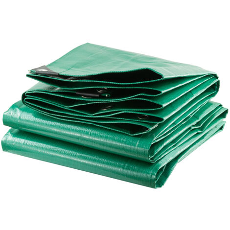Terre Jardin – Bâche de protection ultra résistante 240g/m² – Dimensions 5 x 8 m – Coins renforcés et œillets métalliques – Polyéthylène haute densité