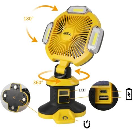 Projecteur LED Portable Cyclops 900 Lumens 10W - Rechargeable Avec Chargeur AC/DC - Idéal Camping, Bricolage