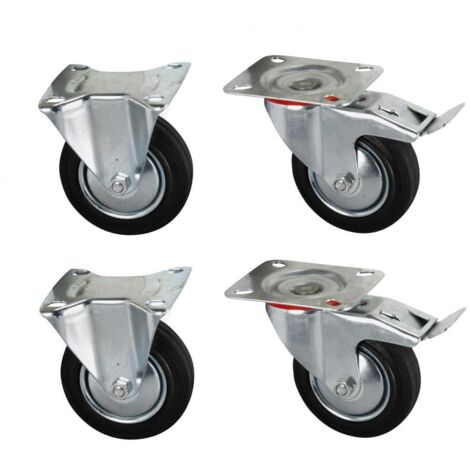 Roulette Industrielle Noire 100mm Pivotante – Home Invasion