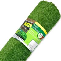 Terre Jardin – Gazon synthétique 1 m x 4 m – Haute densité 2200 Dtex – Surface 4 m² – Hauteur des fibres 10 mm – Pour espaces extérieurs
