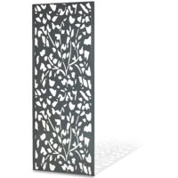 Terre Jardin – Panneau décoratif en métal 160 x 60 cm – Brise vue gris anthracite avec pieds métalliques – Fixation murale incluse